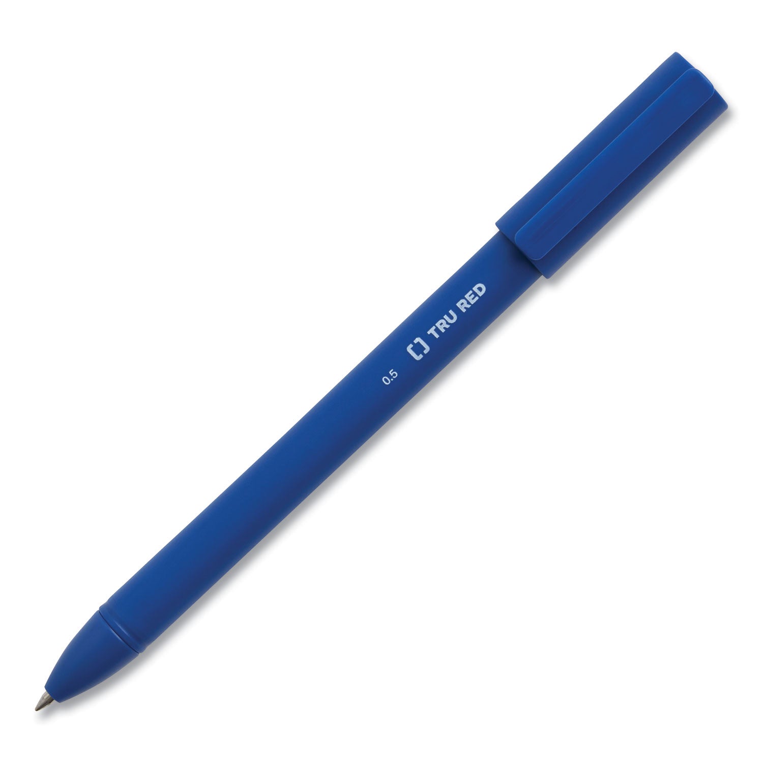 TRU RED Quick Dry Gel Pen, Stick, Fine 0.5 mm, Blue Ink, Blue Barrel, Dozen (24377023)