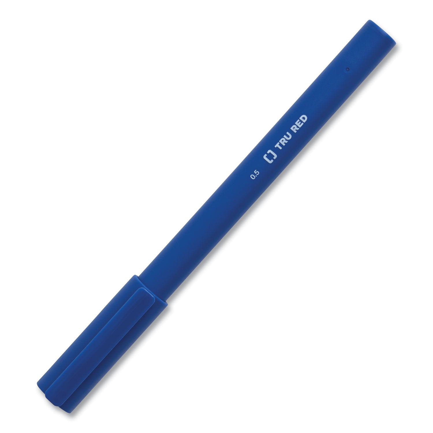 TRU RED Quick Dry Gel Pen, Stick, Fine 0.5 mm, Blue Ink, Blue Barrel, Dozen (24377023)