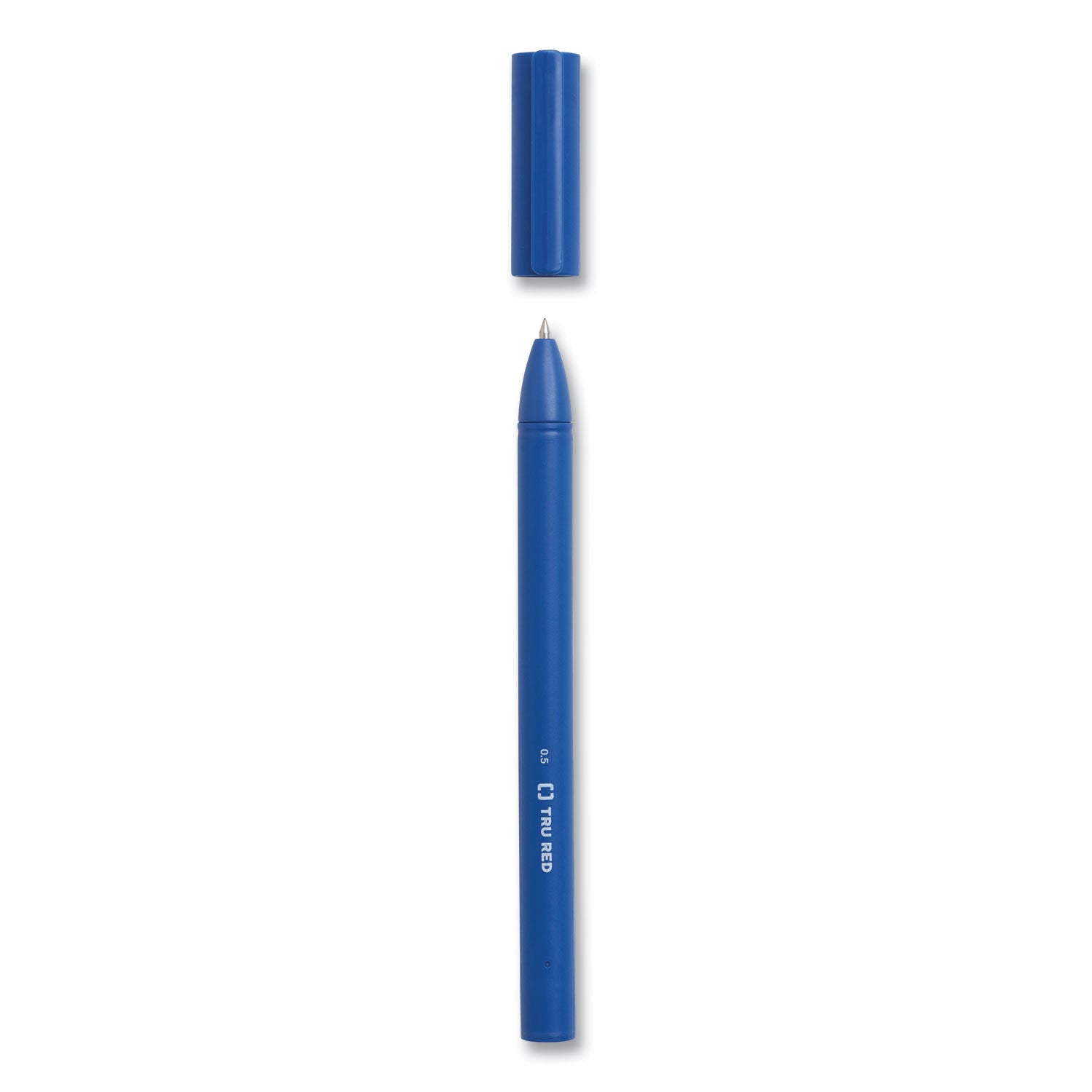 TRU RED Quick Dry Gel Pen, Stick, Fine 0.5 mm, Blue Ink, Blue Barrel, Dozen (24377023)