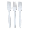 Perk Heavyweight Plastic Cutlery, Fork, White, 100/Pack (24390999)