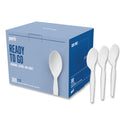 Perk Eco-ID Mediumweight Compostable Cutlery, Teaspoon, White, 300/Pack (24394118)