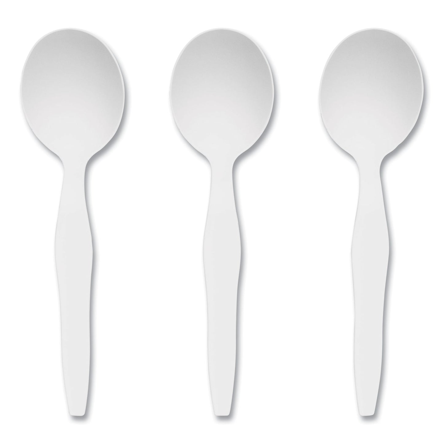 Perk Heavyweight Plastic Cutlery, Soup Spoon, White, 100/Pack (24391000)