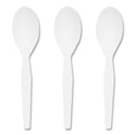 Perk Mediumweight Plastic Cutlery, Teaspoon, White, 1,000/Pack (24390992)