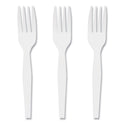 Perk Mediumweight Plastic Cutlery, Fork, White, 1,000/Pack (24390989)