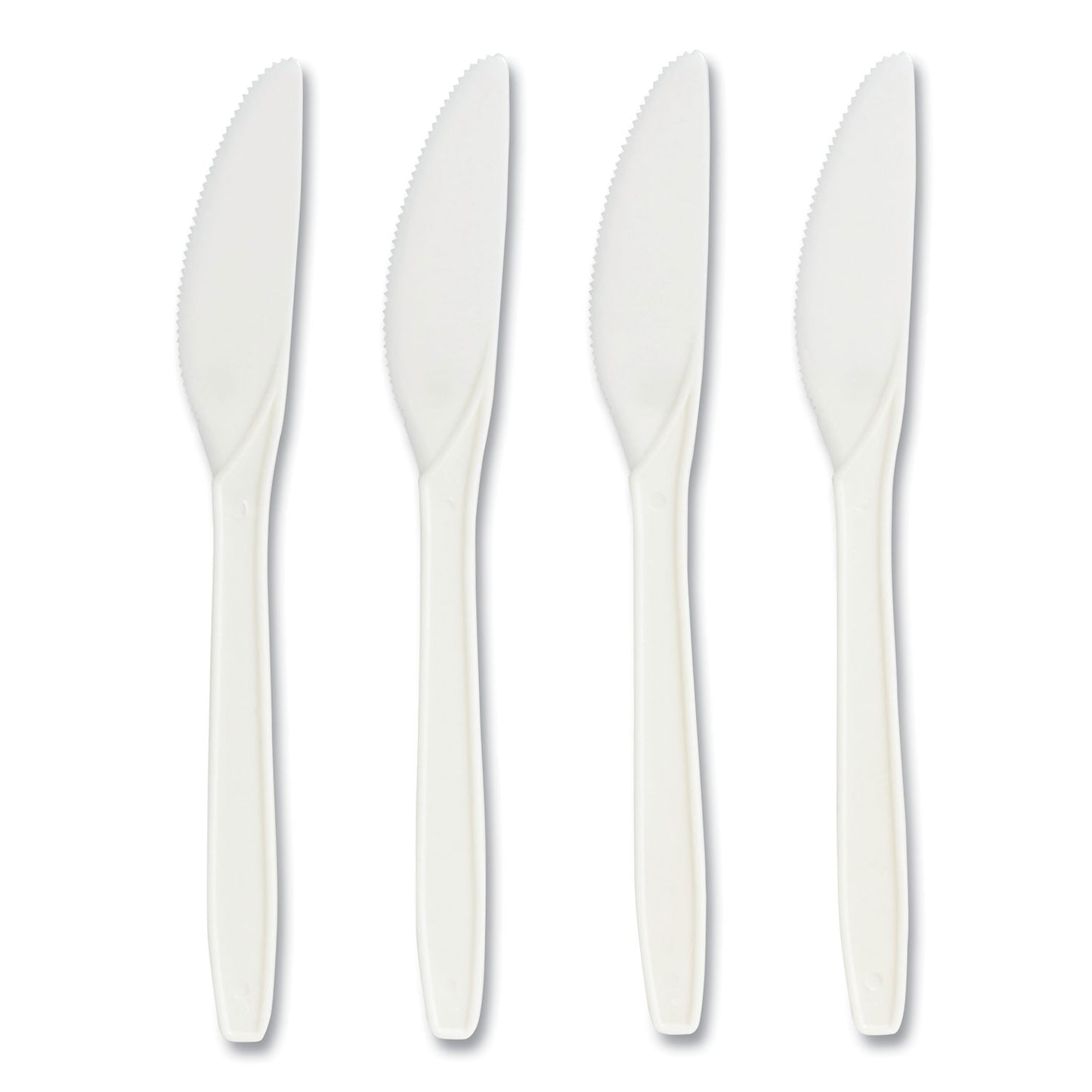 Perk Mediumweight Plastic Cutlery, Knife, White, 300/Pack (24390991)