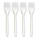 Perk Mediumweight Plastic Cutlery, Fork, White, 300/Pack (24390987)