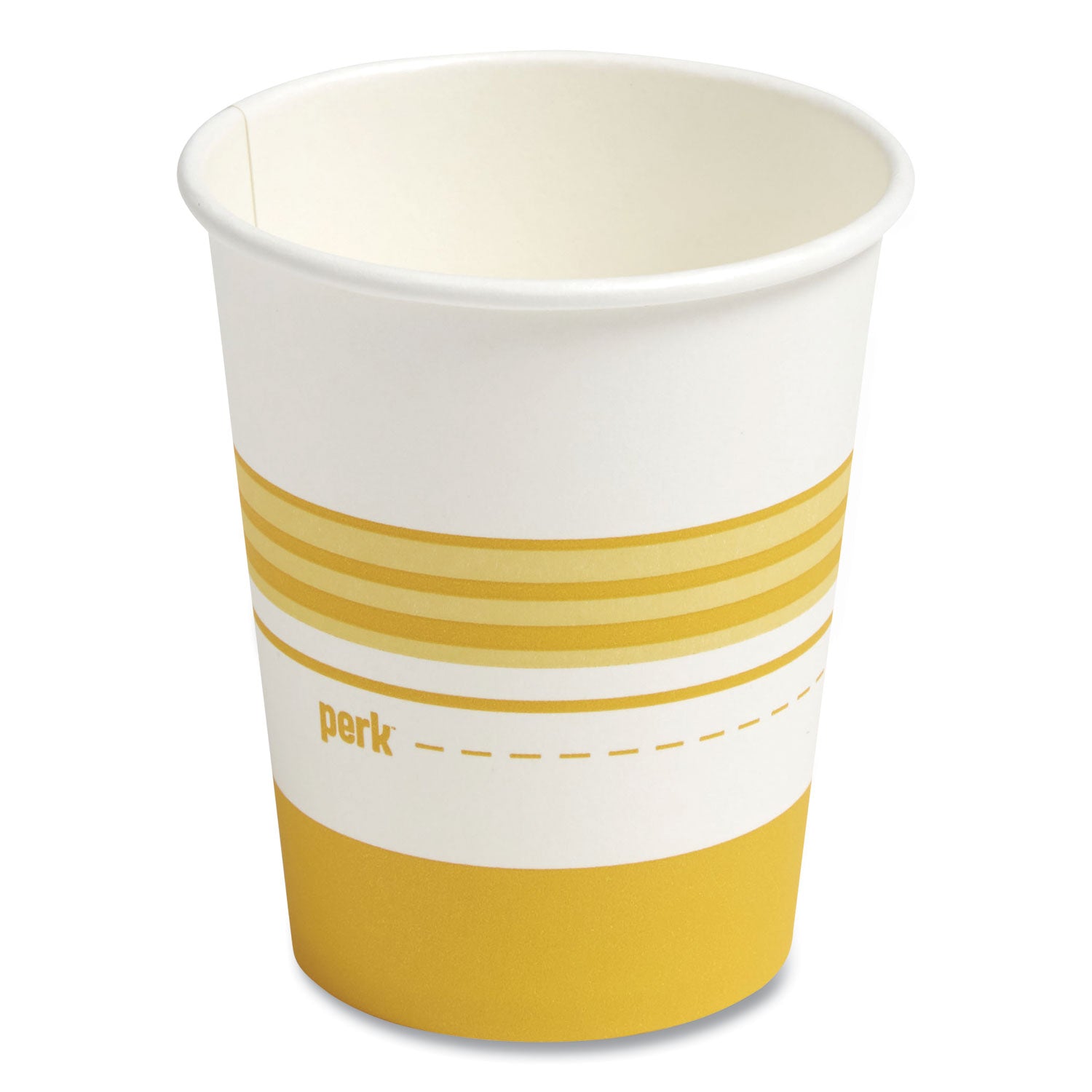 Perk Paper Hot Cups, 16 oz, White/Orange, 50/Pack (24375266)