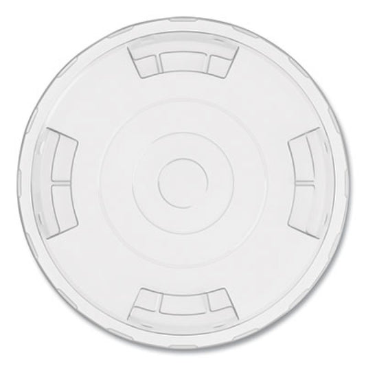 Perk Compostable Straw Slot Plastic Cold Cup Lids, Fits 12 oz, 16 oz Cold Cups, Clear, 500/Pack (24394125)