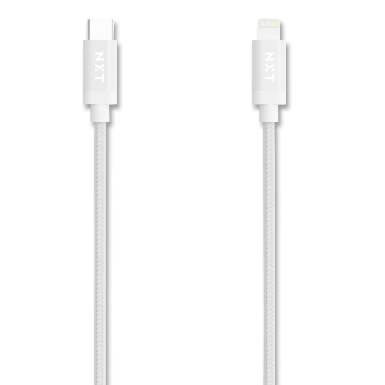 NXT Technologies Braided Apple Lightning Cable to USB-C Cable, 6 ft, White (24411020)