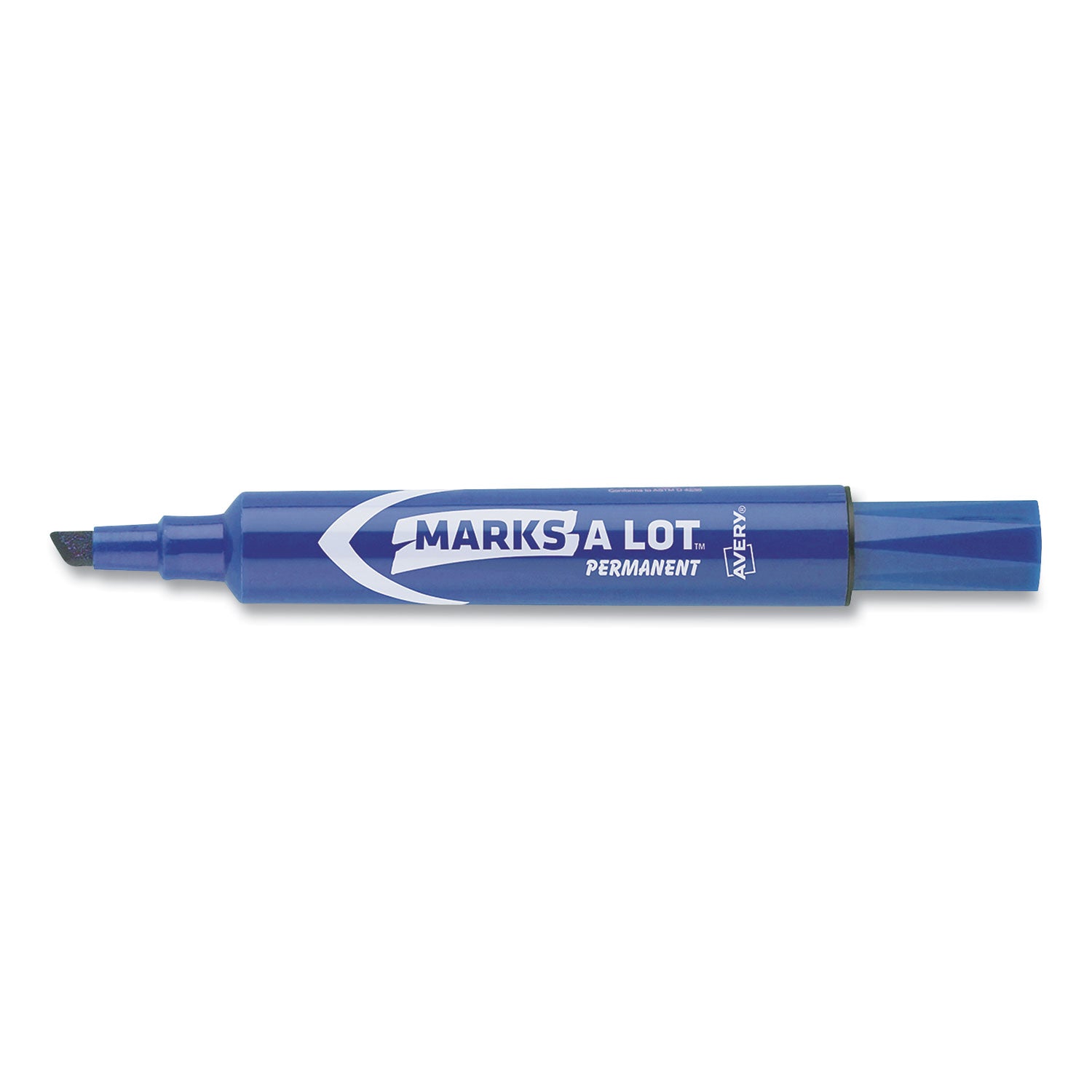 Avery MARKS A LOT Regular Desk-Style Permanent Marker, Broad Chisel Tip, Blue, Dozen (7886) (07886)