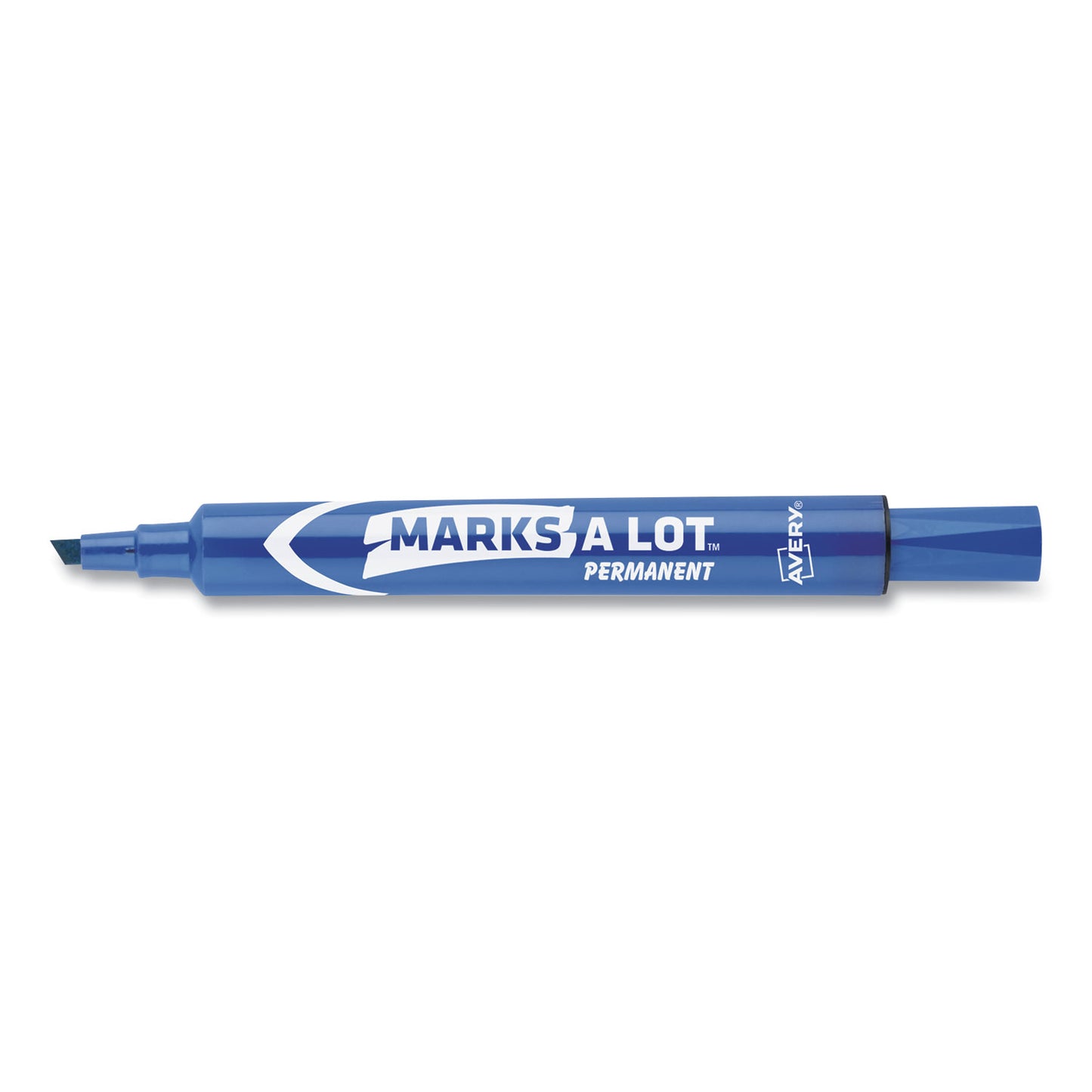 Avery MARKS A LOT Large Desk-Style Permanent Marker, Broad Chisel Tip, Blue, Dozen (8886) (08886)