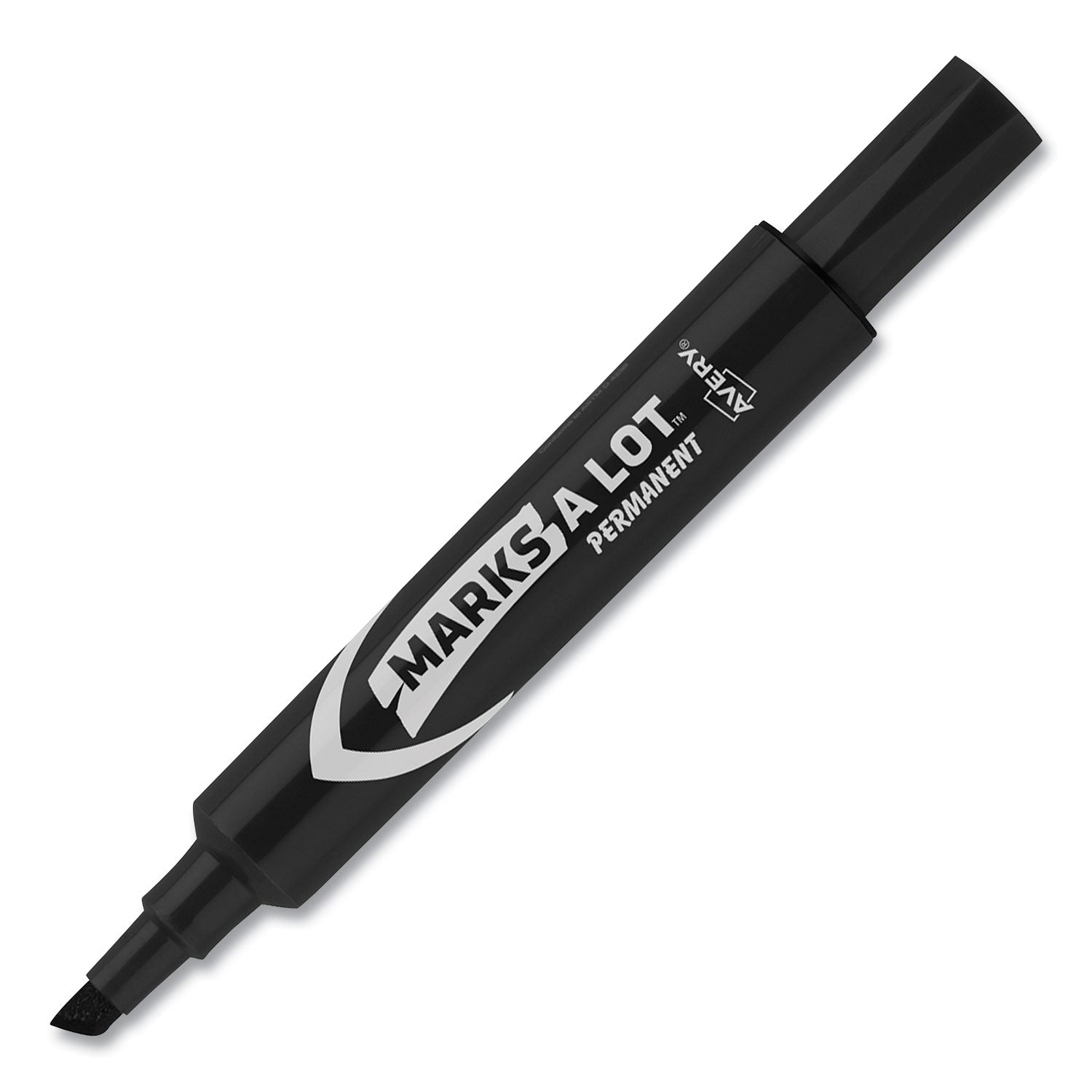Avery MARKS A LOT Regular Desk-Style Permanent Marker, Broad Chisel Tip, Black, Dozen (7888) (07888)