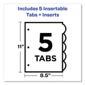 Avery Insertable Style Edge Tab Plastic Dividers, 5-Tab, 11 x 8.5, Translucent, 1 Set (11200)