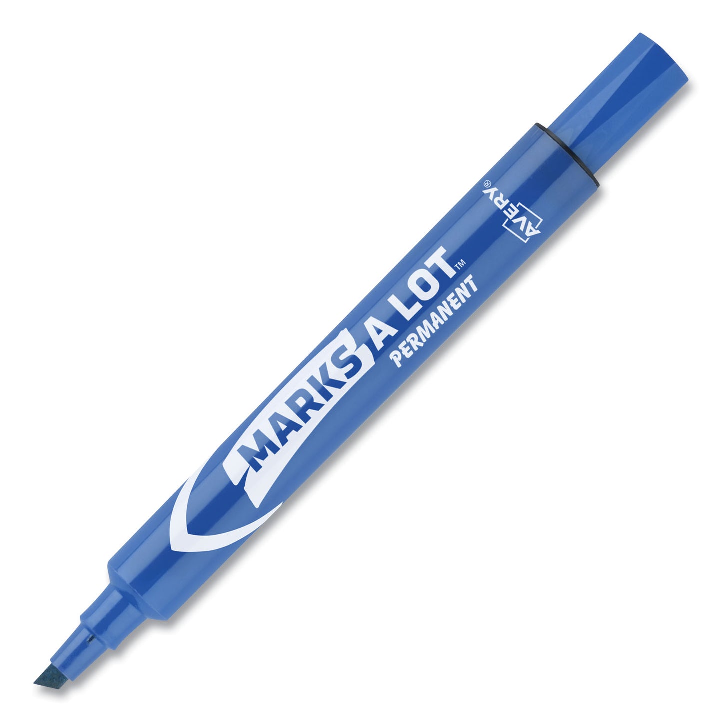 Avery MARKS A LOT Large Desk-Style Permanent Marker, Broad Chisel Tip, Blue, Dozen (8886) (08886)