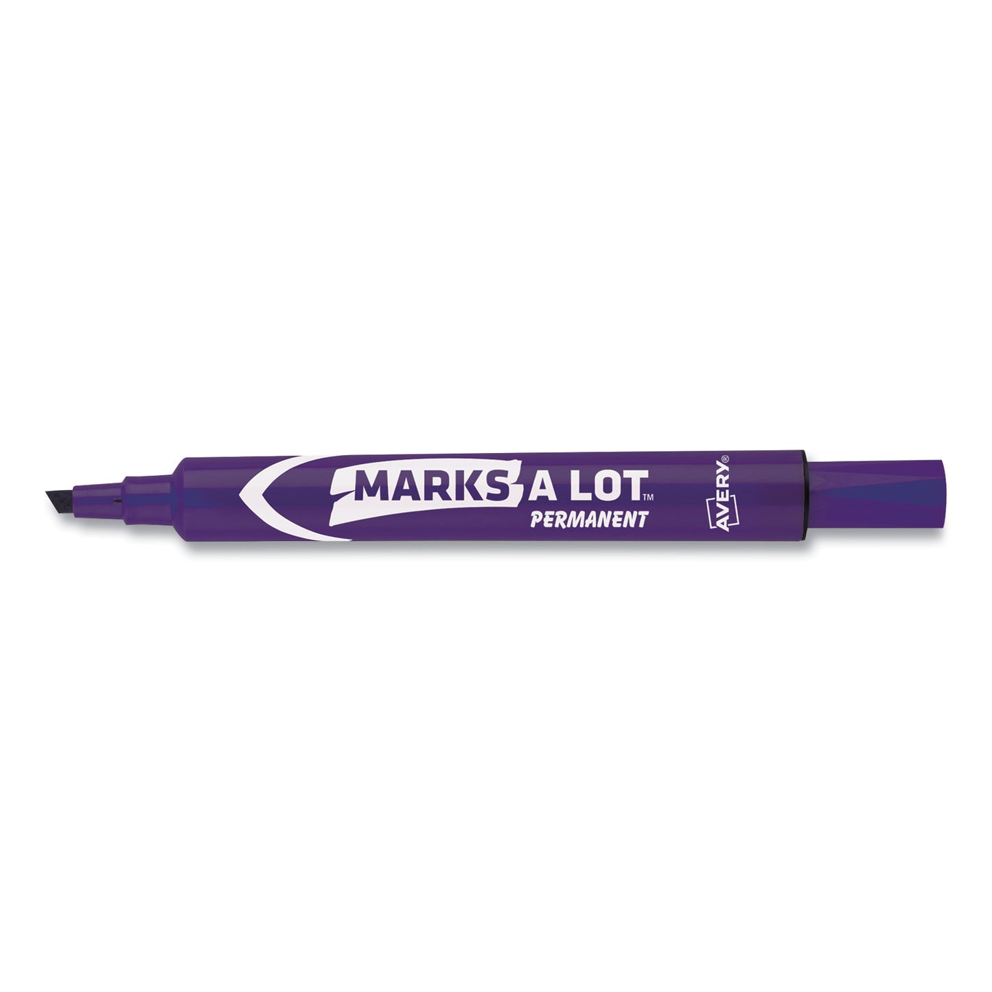 Avery MARKS A LOT Large Desk-Style Permanent Marker, Broad Chisel Tip, Purple, Dozen (8884) (08884)
