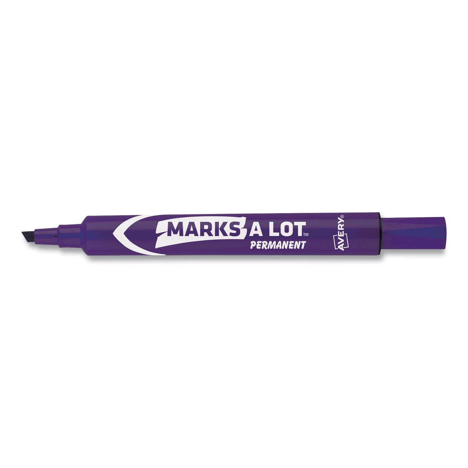 Avery MARKS A LOT Large Desk-Style Permanent Marker, Broad Chisel Tip, Purple, Dozen (8884) (08884)