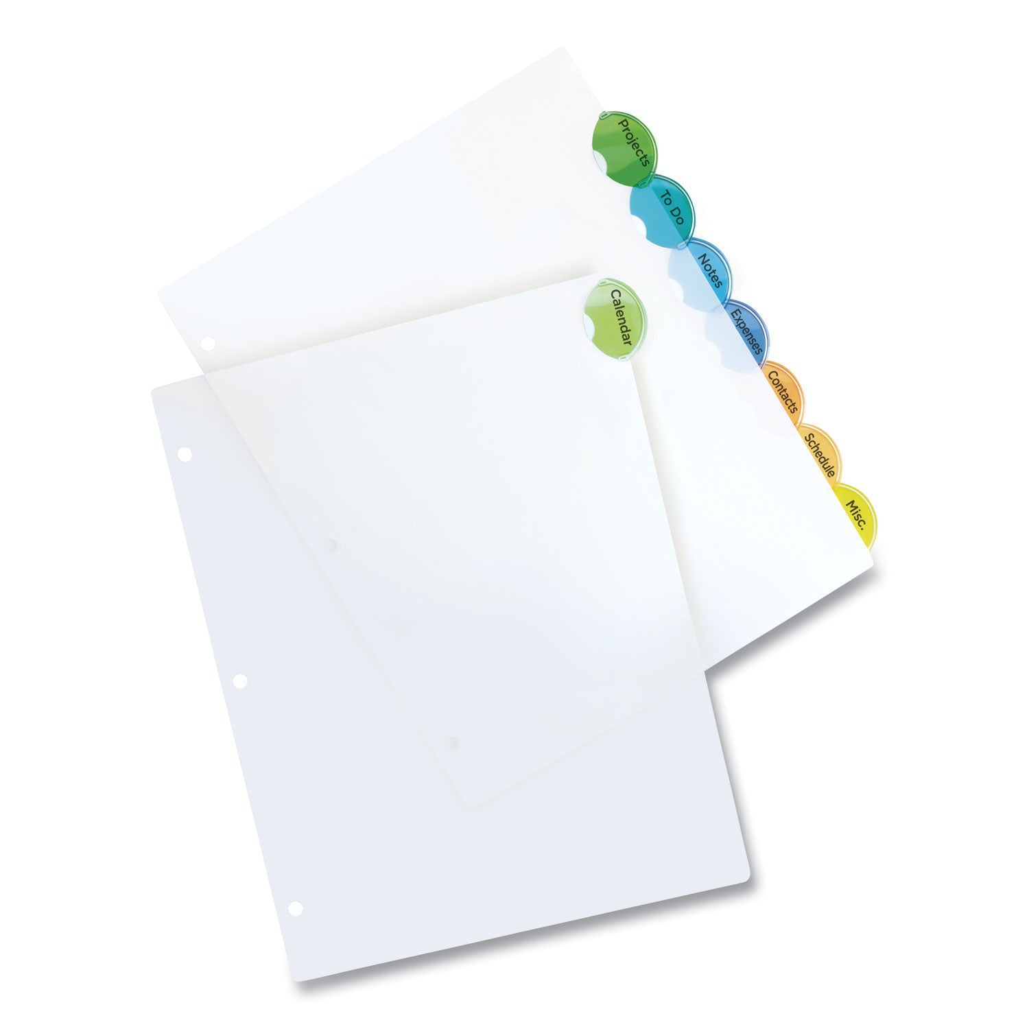 Avery Insertable Style Edge Tab Plastic Dividers, 8-Tab, 11 x 8.5, Translucent, 1 Set (11201)