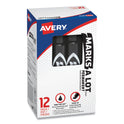 Avery MARKS A LOT Regular Desk-Style Permanent Marker, Broad Chisel Tip, Black, Dozen (7888) (07888)