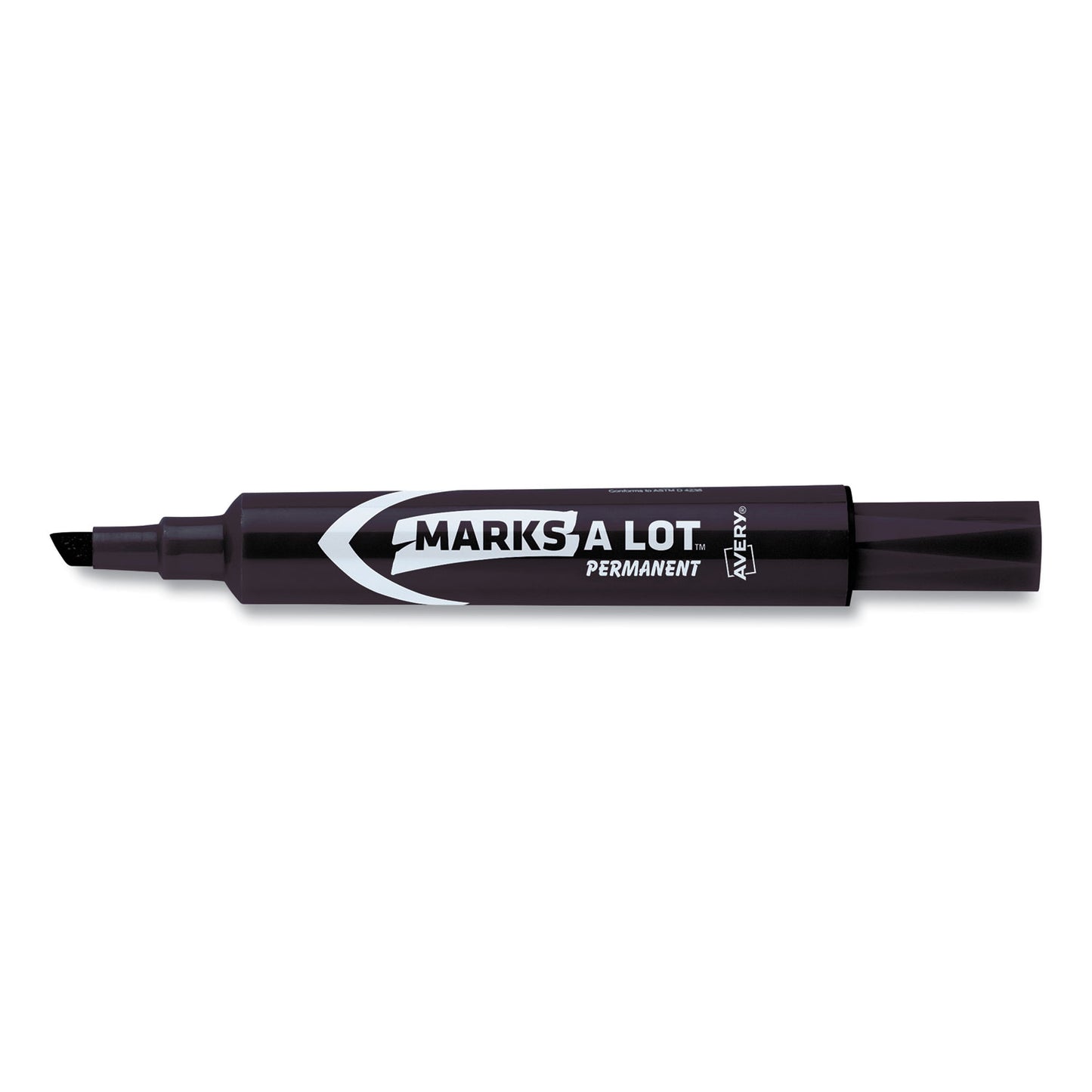 Avery MARKS A LOT Regular Desk-Style Permanent Marker, Broad Chisel Tip, Black, Dozen (7888) (07888)