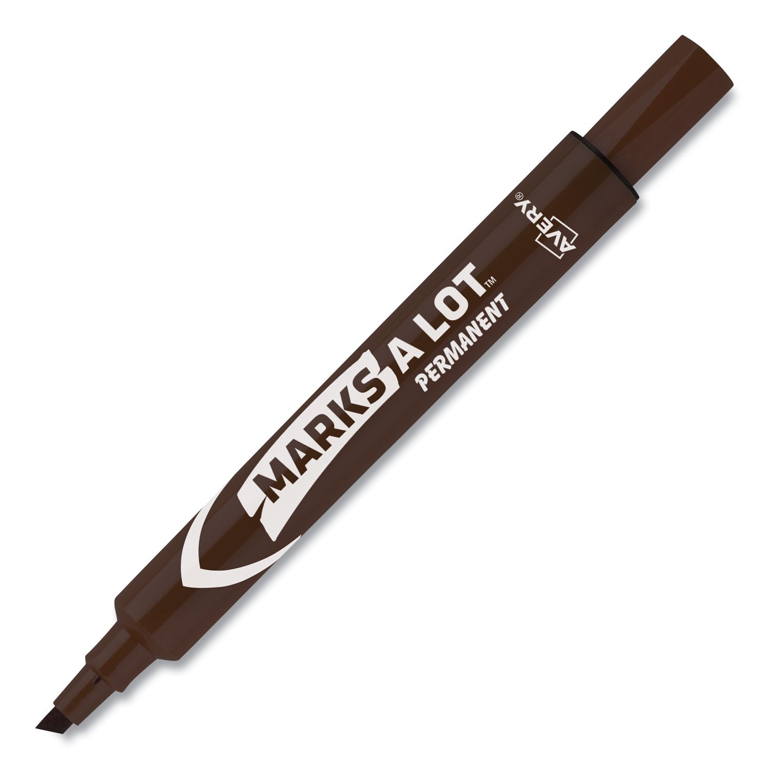 Avery MARKS A LOT Large Desk-Style Permanent Marker, Broad Chisel Tip, Brown, Dozen (8881) (08881)