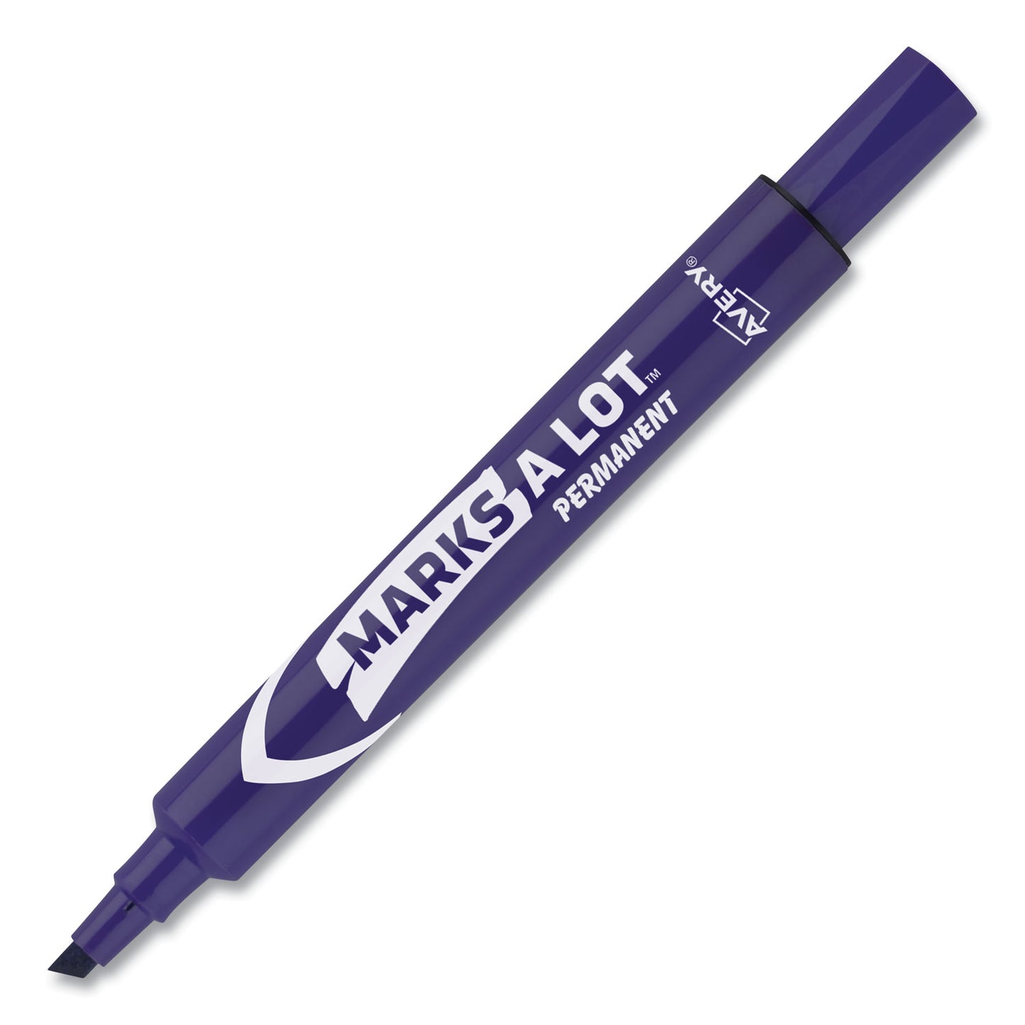 Avery MARKS A LOT Large Desk-Style Permanent Marker, Broad Chisel Tip, Purple, Dozen (8884) (08884)