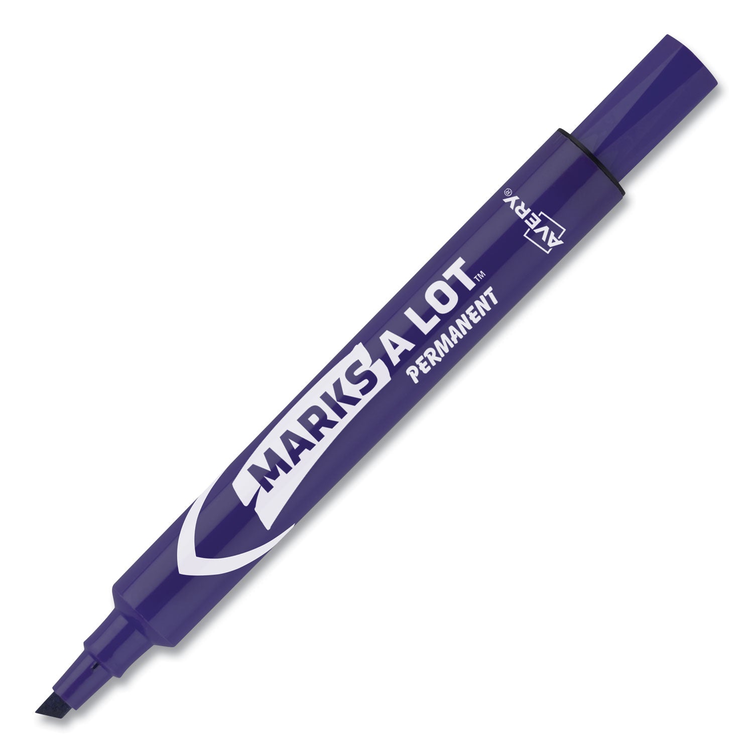 Avery MARKS A LOT Large Desk-Style Permanent Marker, Broad Chisel Tip, Purple, Dozen (8884) (08884)