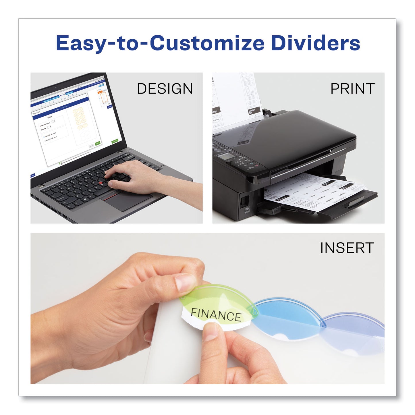 Avery Insertable Style Edge Tab Plastic Dividers, 5-Tab, 11 x 8.5, Translucent, 1 Set (11200)