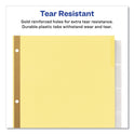 Avery Insertable Big Tab Dividers, 5-Tab, Double-Sided Gold Edge Reinforcing, 11 x 8.5, Buff, Clear Tabs, 24 Sets (11113)