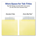 Avery Insertable Big Tab Dividers, 5-Tab, Double-Sided Gold Edge Reinforcing, 11 x 8.5, Buff, Clear Tabs, 24 Sets (11113)