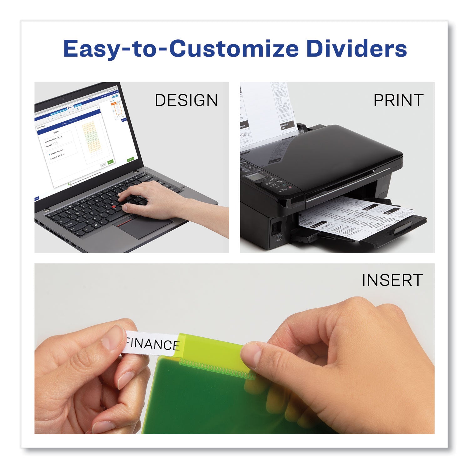 Avery Insertable Big Tab Plastic Dividers, 5-Tab, 11 x 8.5, Assorted, 1 Set (11900)