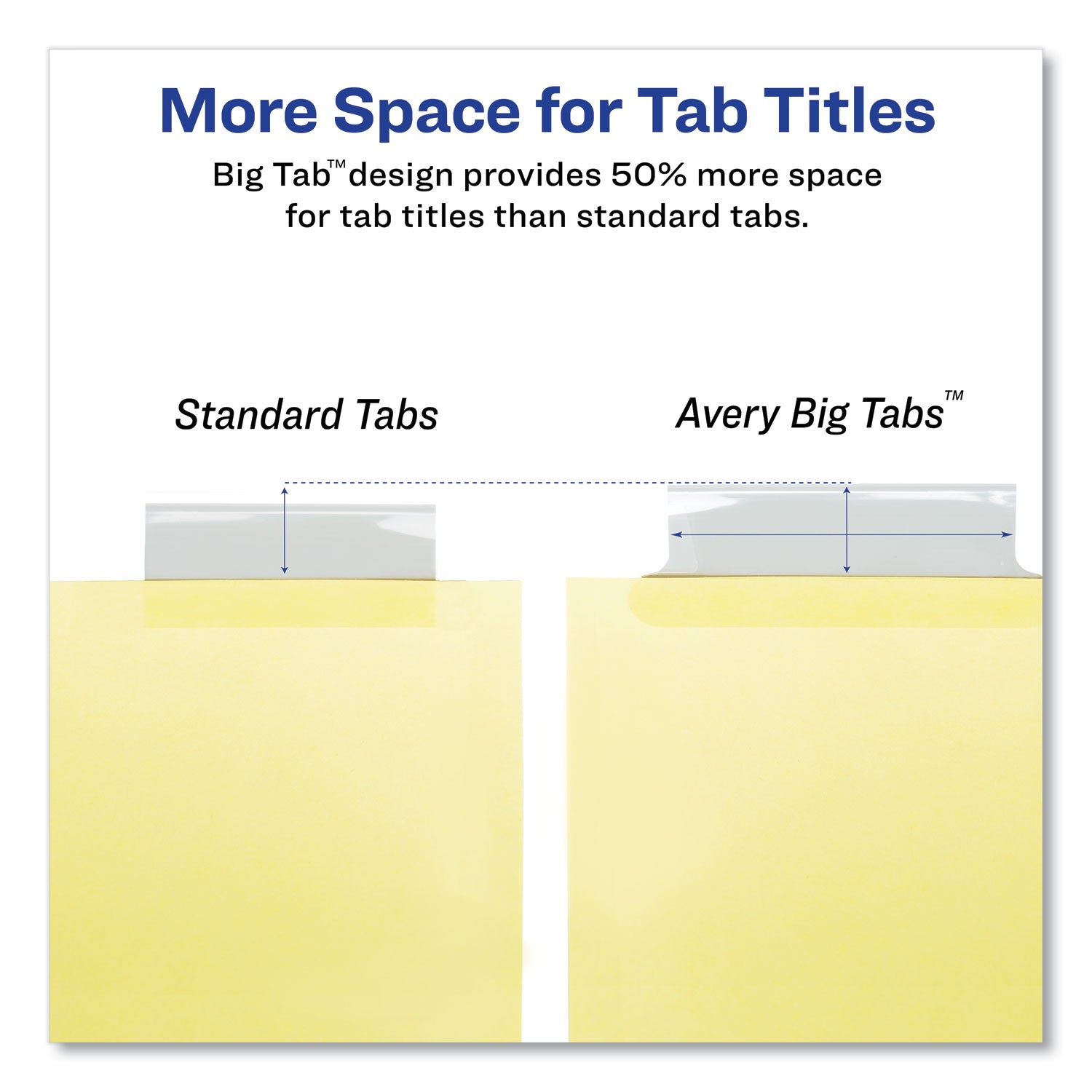 Avery Insertable Big Tab Dividers, 8-Tab, Double-Sided Gold Edge Reinforcing, 11 x 8.5, Buff, Clear Tabs, 1 Set (11112)