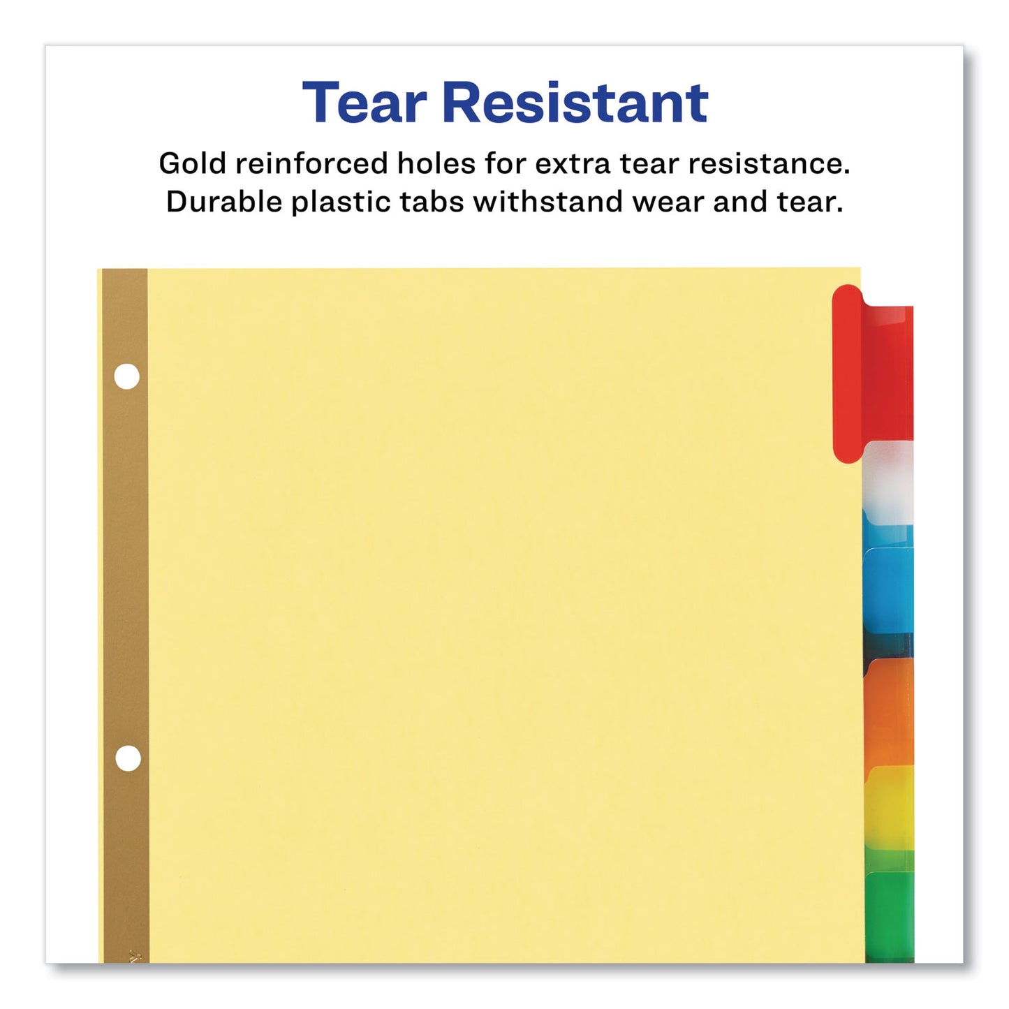 Avery Insertable Big Tab Dividers, 8-Tab, Double-Sided Gold Edge Reinforcing, 11 x 8.5, Buff, Assorted Tabs, 1 Set (11111)