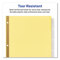 Avery Insertable Big Tab Dividers, 5-Tab, Double-Sided Gold Edge Reinforcing, 11 x 8.5, Buff, Clear Tabs, 1 Set (11110)