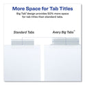 Avery Insertable Big Tab Dividers, 5-Tab, Double-Sided Gold Edge Reinforcing, 11 x 8.5, White, Clear Tabs, 1 Set (11122)