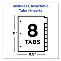 Avery Insertable Big Tab Dividers, 8-Tab, Double-Sided Gold Edge Reinforcing, 11 x 8.5, White, Clear Tabs, 1 Set (11124)