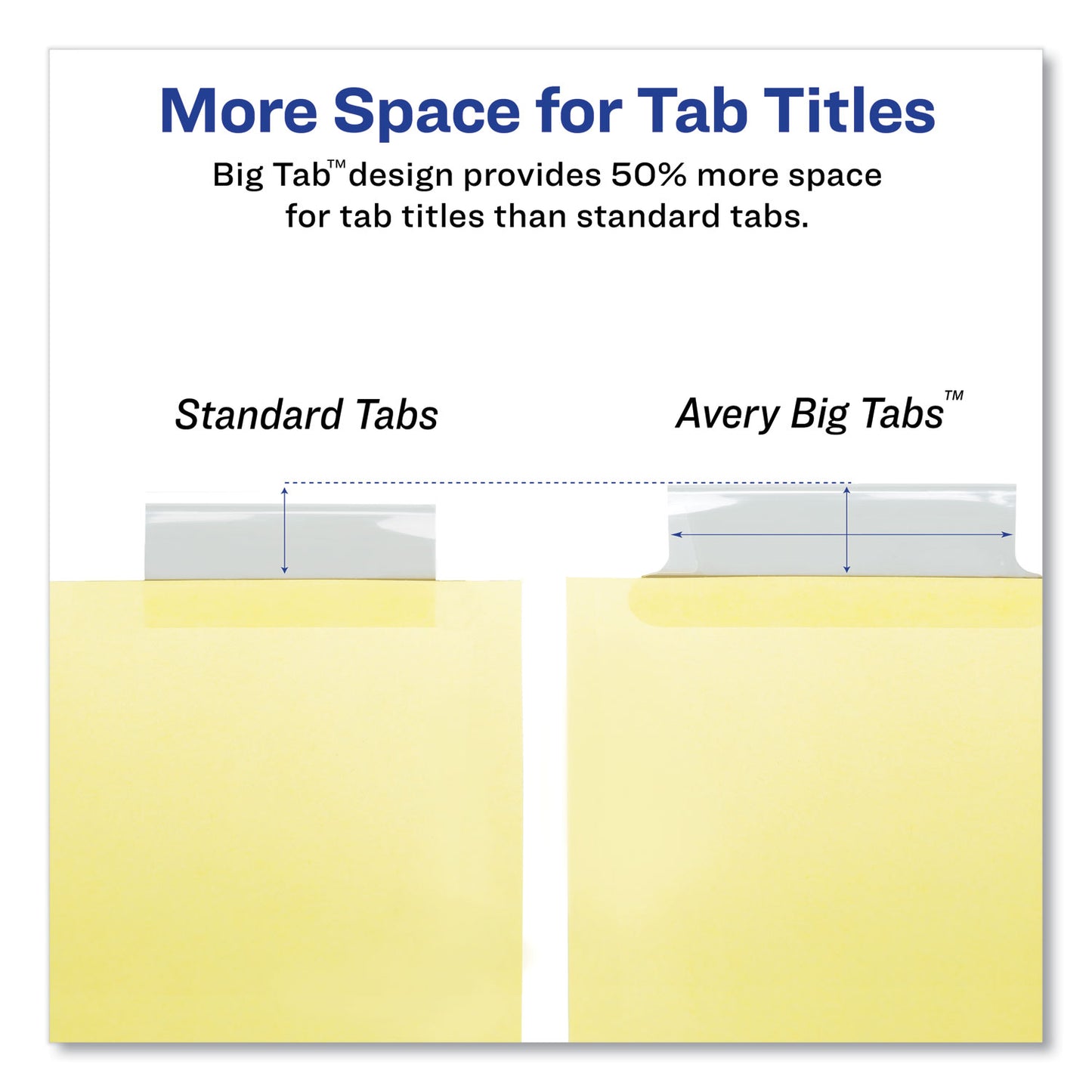 Avery Insertable Big Tab Dividers, 8-Tab, Double-Sided Gold Edge Reinforcing, 11 x 8.5, Buff, Clear Tabs, 24 Sets (11115)