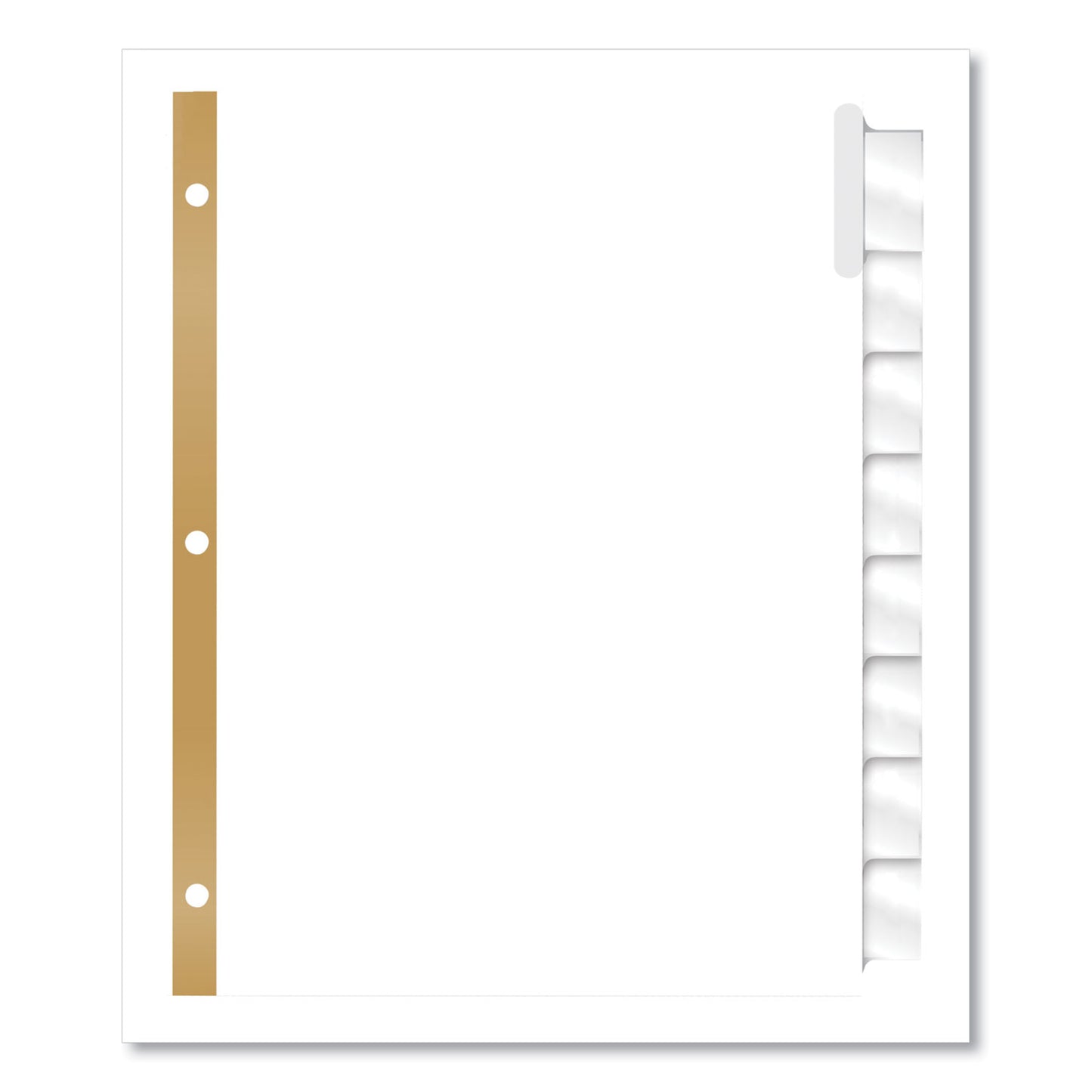 Avery Insertable Big Tab Dividers, 8-Tab, Double-Sided Gold Edge Reinforcing, 11 x 8.5, White, Clear Tabs, 1 Set (11124)