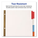 Avery Insertable Big Tab Dividers, 5-Tab, Double-Sided Gold Edge Reinforcing, 11 x 8.5, White, Assorted Tabs, 1 Set (11121)