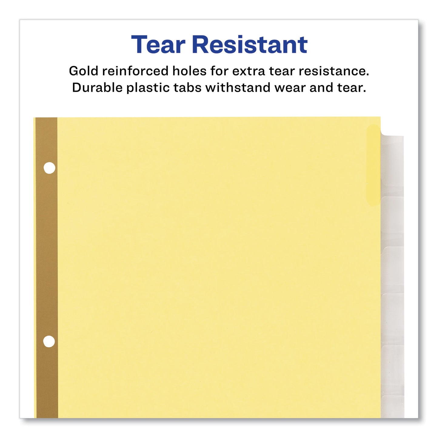 Avery Insertable Big Tab Dividers, 8-Tab, Double-Sided Gold Edge Reinforcing, 11 x 8.5, Buff, Clear Tabs, 24 Sets (11115)