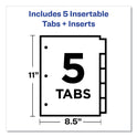 Avery Insertable Big Tab Dividers, 5-Tab, Double-Sided Gold Edge Reinforcing, 11 x 8.5, Buff, Assorted Tabs, 1 Set (11109)