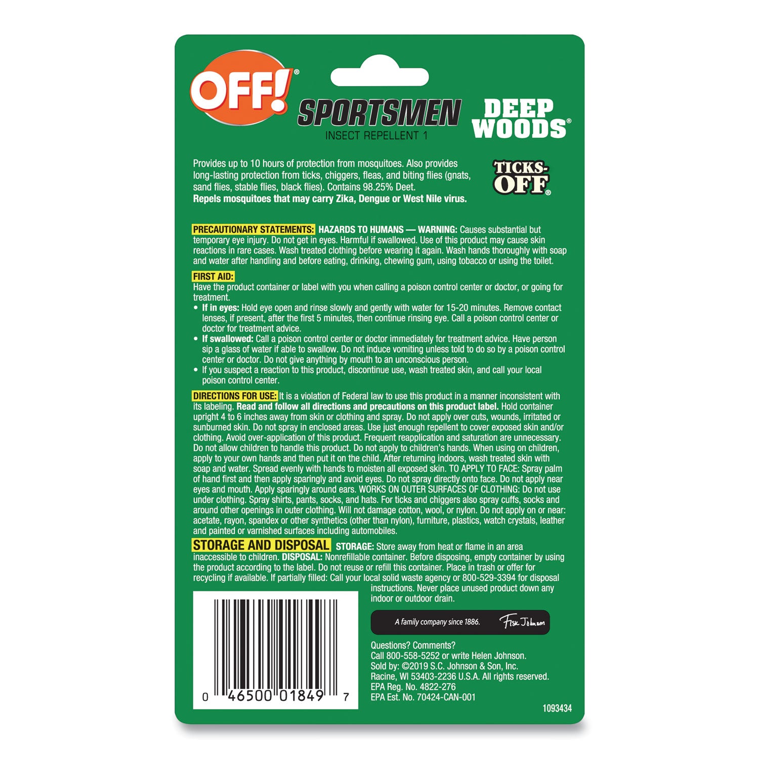 OFF! Deep Woods Sportsmen Insect Repellent, 1 oz Spray Bottle (317188)