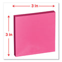 Universal Fan-Folded Self-Stick Pop-Up Note Pads, 3" x 3", Assorted Bright Colors, 100 Sheets/Pad, 12 Pads/Pack (35611)