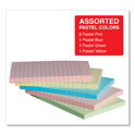 Universal Self-Stick Note Pads, Note Ruled, 4" x 6", Assorted Pastel Colors, 100 Sheets/Pad, 5 Pads/Pack (35616)