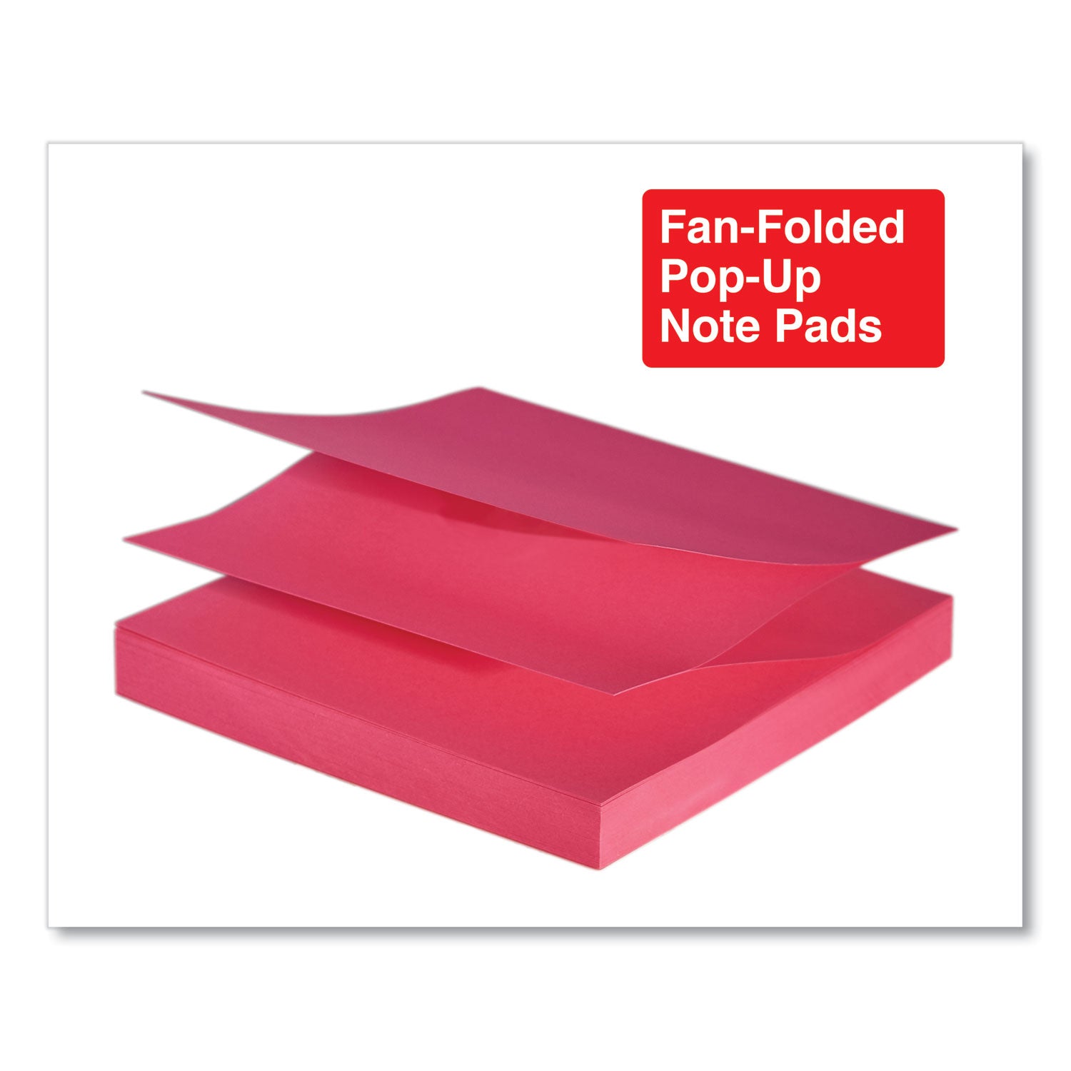 Universal Fan-Folded Self-Stick Pop-Up Note Pads, 3" x 3", Assorted Neon Colors, 100 Sheets/Pad, 12 Pads/Pack (35617)