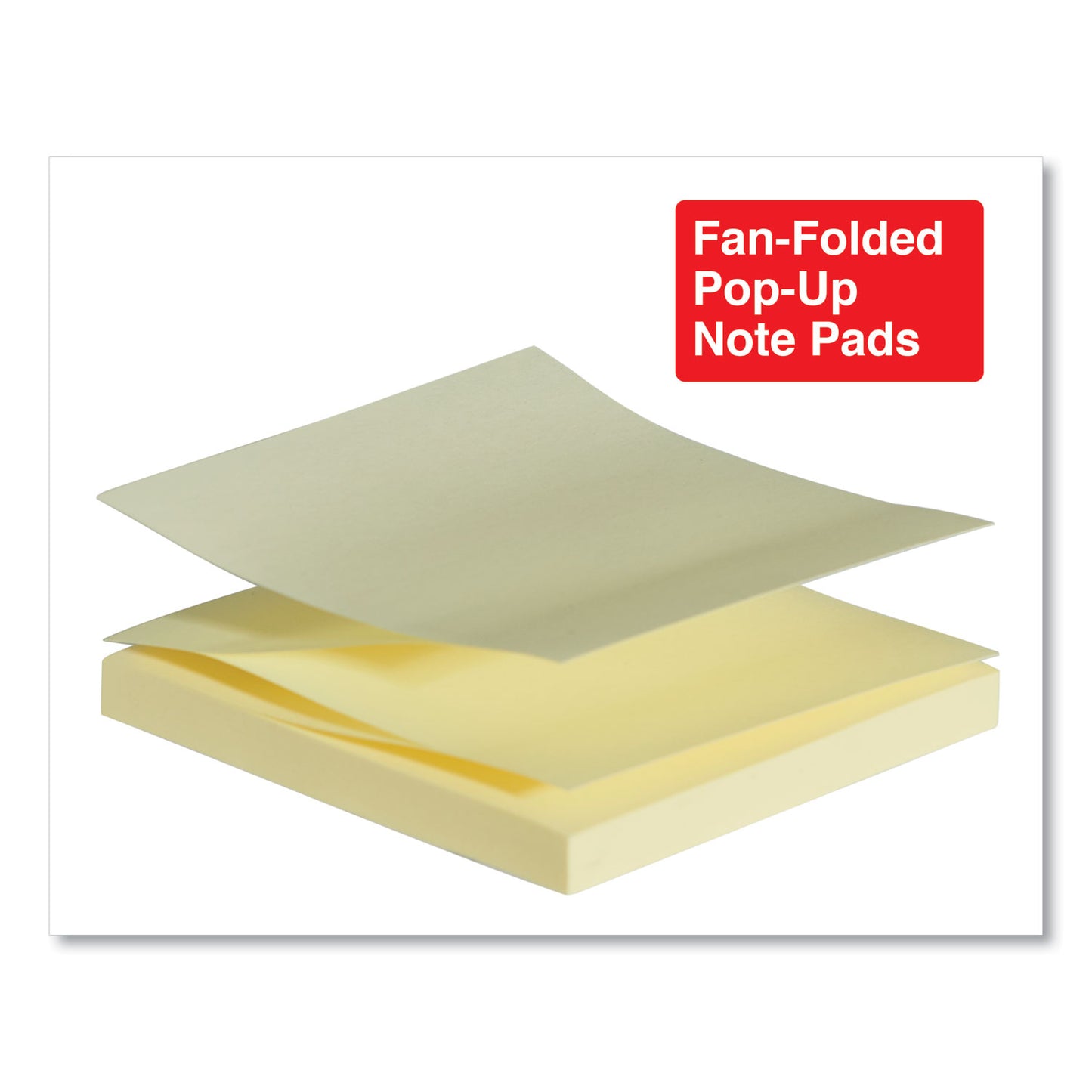 Universal Fan-Folded Self-Stick Pop-Up Note Pads, 3" x 3", Assorted Pastel Colors, 100 Sheets/Pad, 12 Pads/Pack (35619)