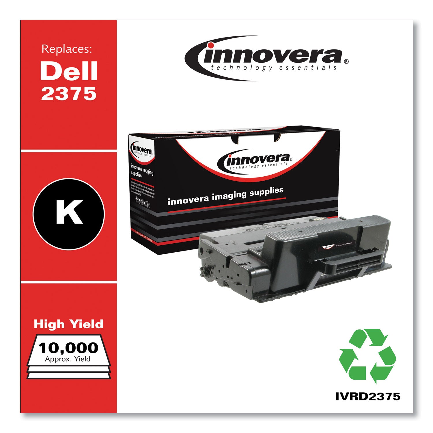 Innovera Remanufactured Black Toner, Replacement for 593-BBBJ, 10,000 Page-Yield (D2375)