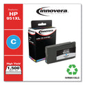 Innovera Remanufactured Cyan High-Yield Ink, Replacement for 951XL (CN046AN), 1,500 Page-Yield (951XLC)