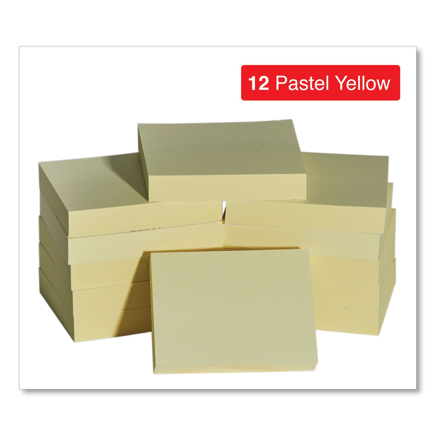 Universal Self-Stick Note Pads, 1.5" x 2", Yellow, 100 Sheets/Pad, 12 Pads/Pack (35662)