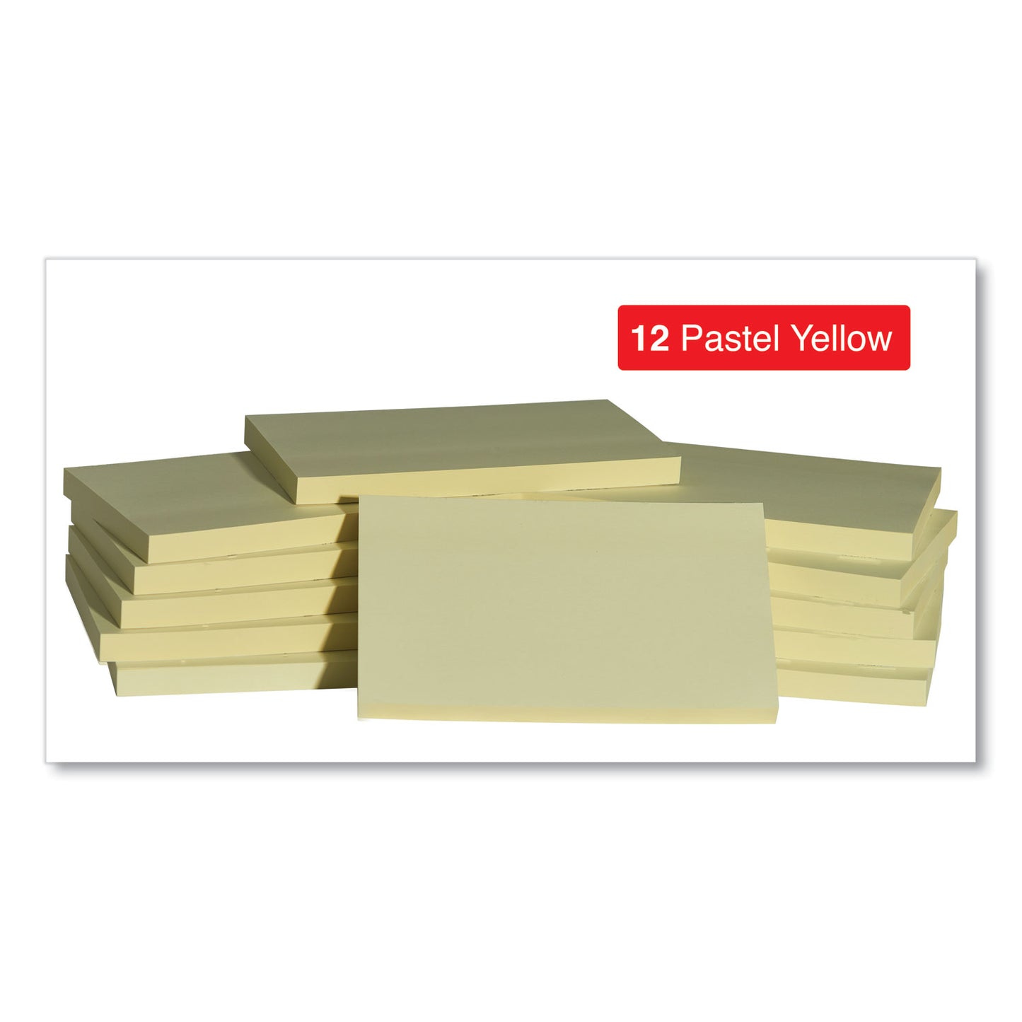 Universal Self-Stick Note Pads, 3" x 5", Yellow, 100 Sheets/Pad, 12 Pads/Pack (35672)