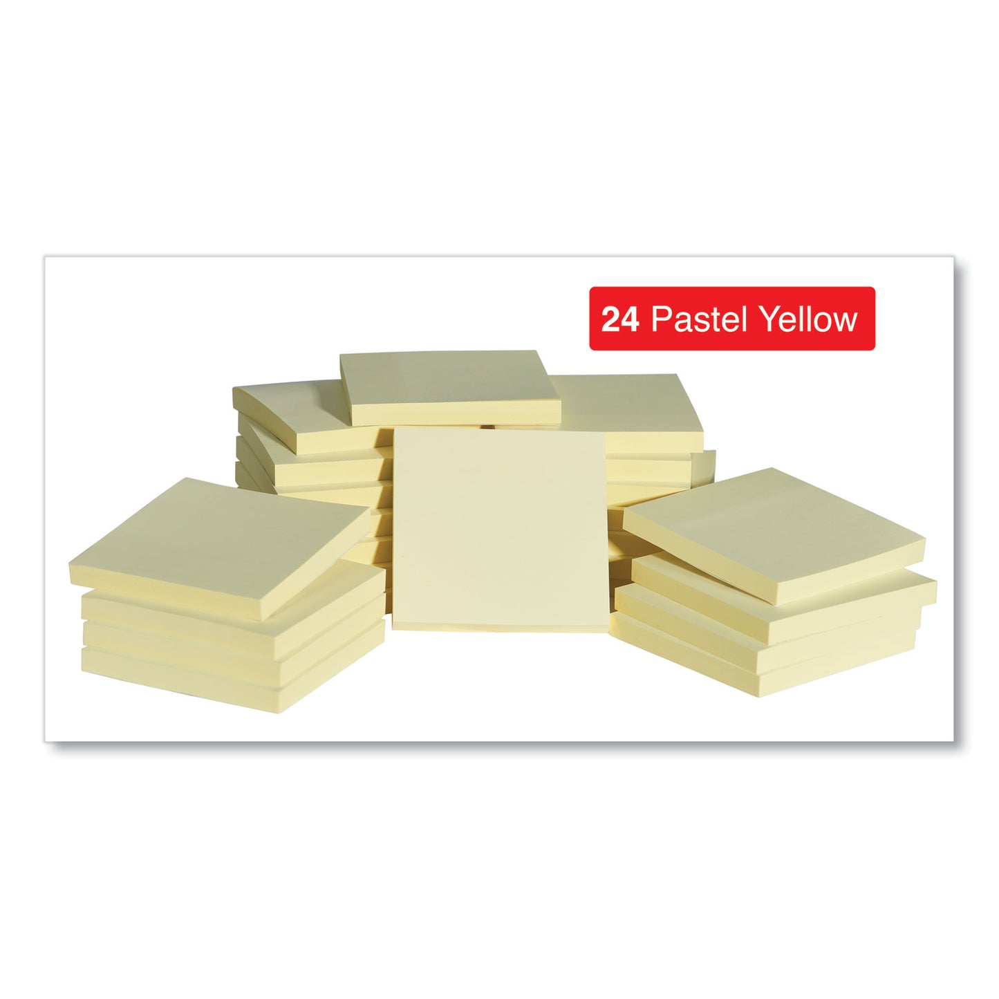 Universal Self-Stick Note Pad Cabinet Pack, 3" x 3", Yellow, 90 Sheets/Pad, 24 Pads/Pack (35693)